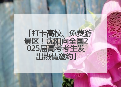 打卡高校、免费游景区！沈阳向全国2025届高考考生发出热情邀约